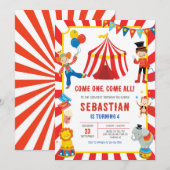 Circus Carnival Birthday Invitation (Devant / Derrière)