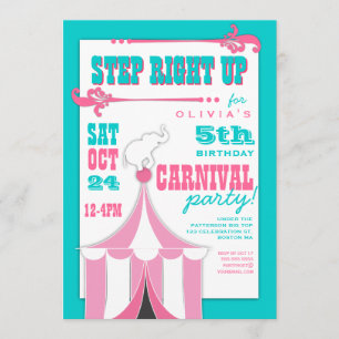 Circus Carnival Birthday Party Big Top Innodiging Kaart