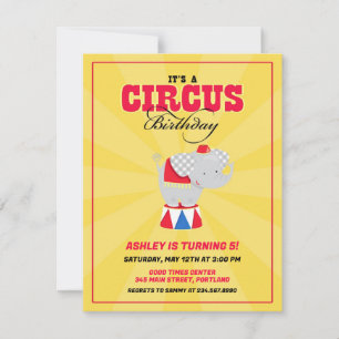 Circus Carnival Birthday Party Invitation Kaart