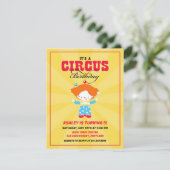Circus Carnival Birthday Party Invitation Kaart (Staand voorkant)