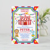 Circus Carnival Birthday Party Invitation Kaart (Staand voorkant)