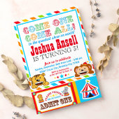 Circus Carnival Birthday Party Invitation Kaart