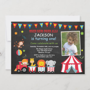 Circus Carnival Birthday Party Invitation Kaart