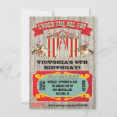 Circus Carnival Birthday Party Invitation Kaart (Voorkant)