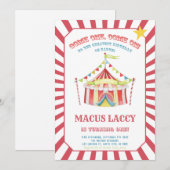 Circus Carnival Birthday Party Kaart (Voorkant / Achterkant)