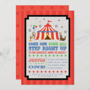 Circus Carnival Birthday Party Ticket Kaart