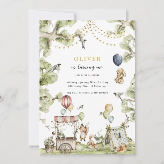 Circus Carnival | Bosbouwbosgebied Birthday Kaart (Voorkant)