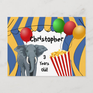 Circus Carnival Custom Birthday Aankondigingskaart