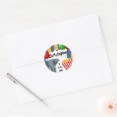 Circus Carnival Custom Birthday Ronde Sticker (Envelop)