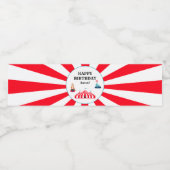 Circus Carnival Happy Birthday Waterfles Etiket (Enkel label)