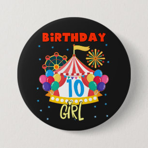 Circus Carnival Party Girl Theme Matching Ronde Button 7,6 Cm