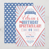 Circus Carnival Typografisch Birthday Spectaculair Kaart (Voorkant / Achterkant)