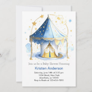 Circus Carrousel Avontuur wacht Boy Baby shower Kaart