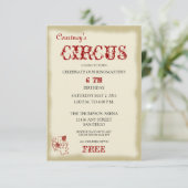 Circus Childrens Birthday Party Invitation Kaart (Staand voorkant)