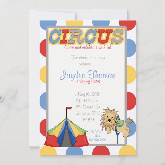 circus , circusfeest voor dag kaart (Voorkant)
