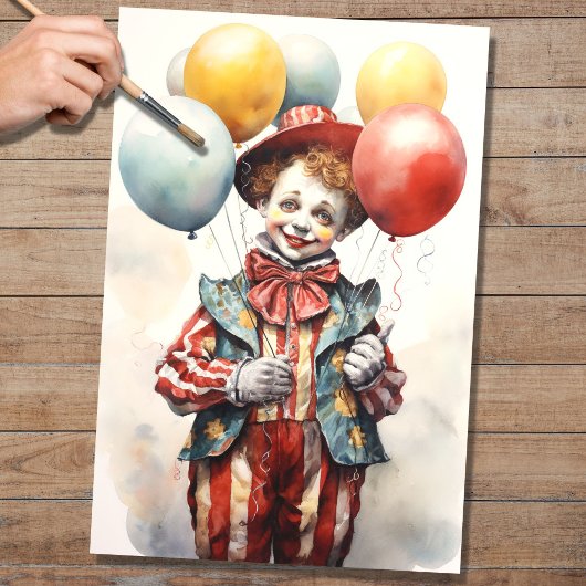 Circus Clown 1 Decoupage papier