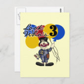 Circus Clown 3e Verjaardag Tshirts en geschenken Briefkaart (Voorkant / Achterkant)