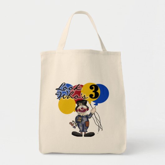 Circus Clown 3e Verjaardag Tshirts en geschenken Tote Bag (Voorkant)