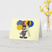 Circus Clown 4e verjaardag Tshirts en geschenken Kaart (Gele Bloem)