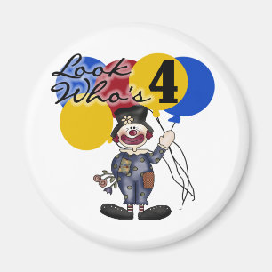 Circus Clown 4e verjaardag Tshirts en geschenken Magneet