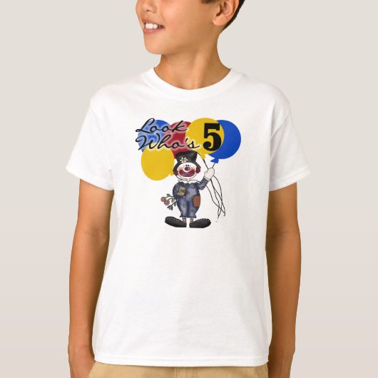 Circus Clown 5th Birthday T-shirt (Voorkant)