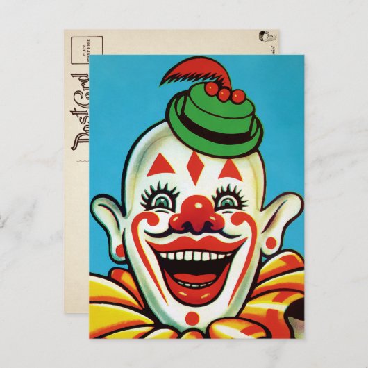 Circus Clown Art Briefkaart (Voorkant / Achterkant)