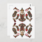 circus clown boy gelede papier pop uitsneden briefkaart (Voorkant / Achterkant)