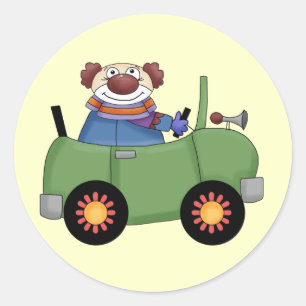 Circus Clown Car Ronde Sticker