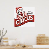 Circus clown clipart, leuke illustratie poster (Keuken)