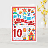 Circus Clown Gepersonaliseerde Verjaardag Kaart (Gele Bloem)