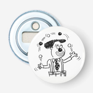 Circus Clown jongleren illustratie Button Flesopener