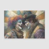 Circus Clown Paar Decoupage Tissuepapier (Voorkant)