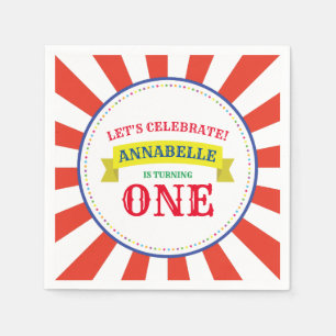 Circus Cute Kind Birthday Party Servet