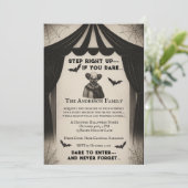 circus | Dark Carnival Soirée Halloween Kaart (Staand voorkant)