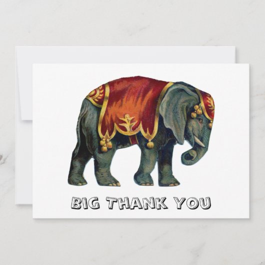 circus dat olifantencircus opvoert, bedankkaart (Voorkant)
