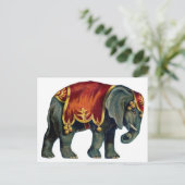  circus dat olifantencircus opvoert, poste briefkaart (Staand voorkant)