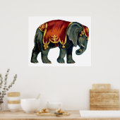 circus dat olifantencircus opvoert, poste poster (Keuken)