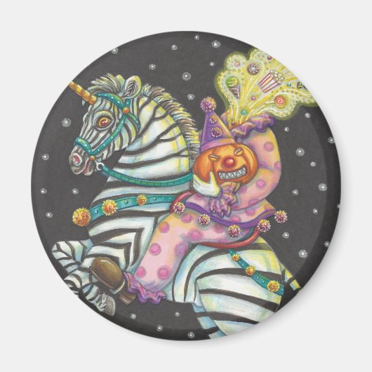 CIRCUS DE COUCHER, MAGNET UNICORN DE ZEBRA (Devant)