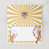 Circus dieren Carnaval plaats kaarten voor buffet (Buitenkant ongevouwen)