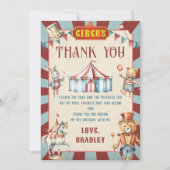 Circus Dieren Carnaval Verjaardag Dank u kaart (Voorkant)