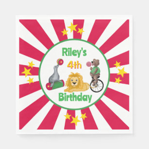 Circus Dieren Leuke Kids Verjaardag Papier Servett Servet