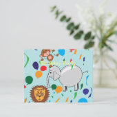 Circus Dieren Verjaardag Uitnodiging (Staand voorkant)