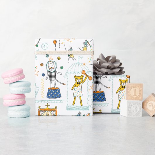 Circus Dierenperformers Inpakpapier (Baby Shower)