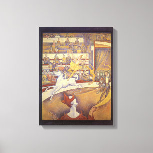 Circus door Georges Seurat, Vintage Pointillisme K Canvas Afdruk