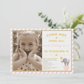  Circus Elephant - 6e verjaardag Kaart (Staand voorkant)