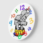 Circus Elephant Art Kinder Room Wall Clock Grote Klok (Hoek)
