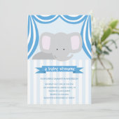 Circus Elephant Baby shower Inture - Boy Kaart (Staand voorkant)