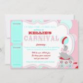 Circus Elephant Birthday Invitation Kaart (Achterkant)