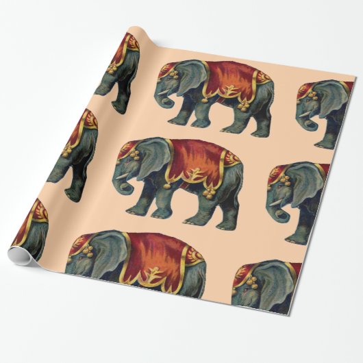 Circus Elephant Cadeaupapier (Uitgerold)