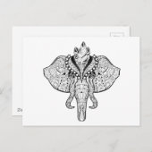 Circus Elephant Doodle Briefkaart (Voorkant / Achterkant)